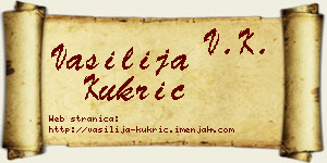 Vasilija Kukrić vizit kartica